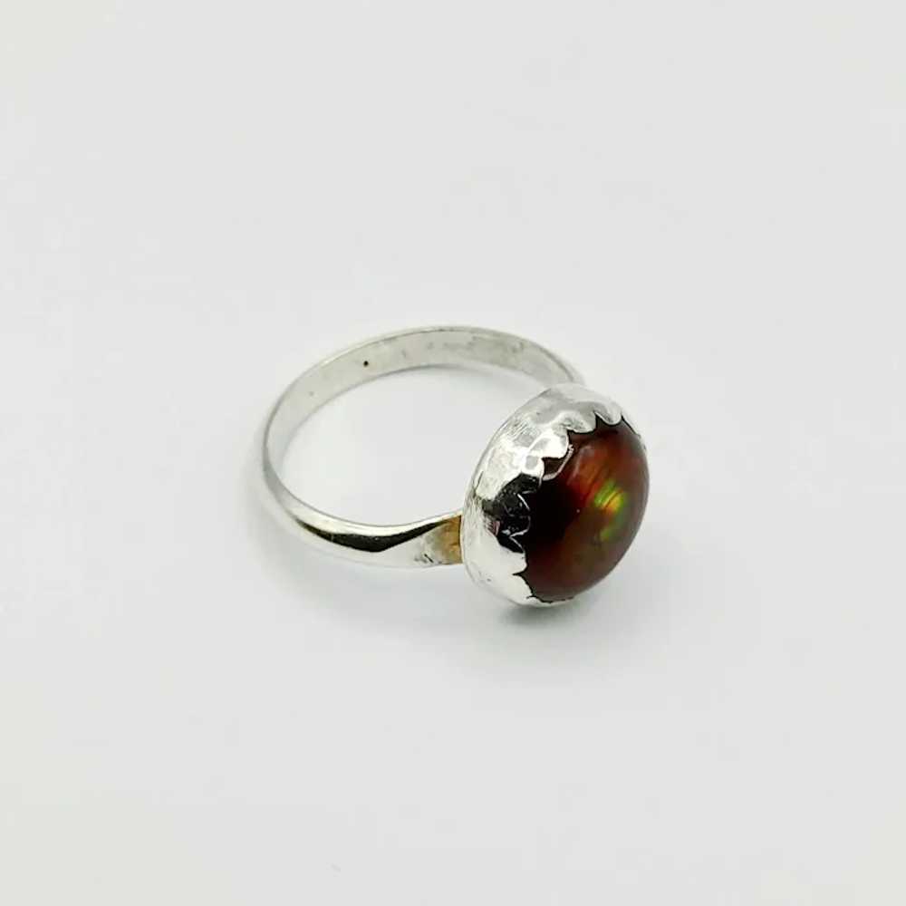 Vintage Navajo Sterling Fire Agate Ring - image 2