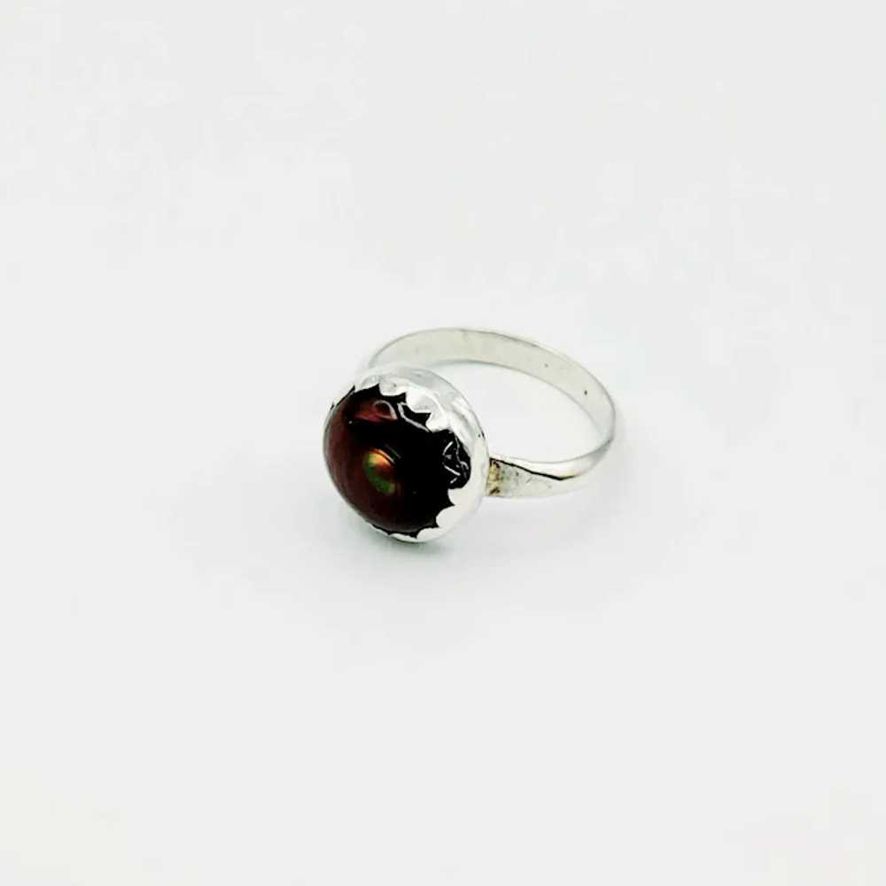 Vintage Navajo Sterling Fire Agate Ring - image 3