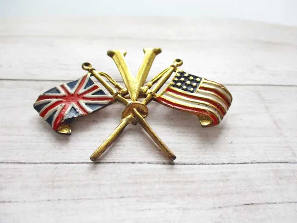 WWII Victory Pin and Allies Flag Brooch Flags UK … - image 2