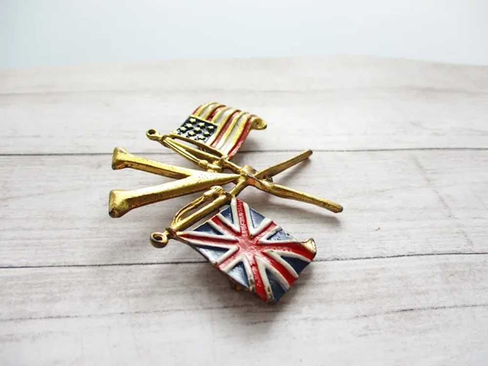 WWII Victory Pin and Allies Flag Brooch Flags UK … - image 3