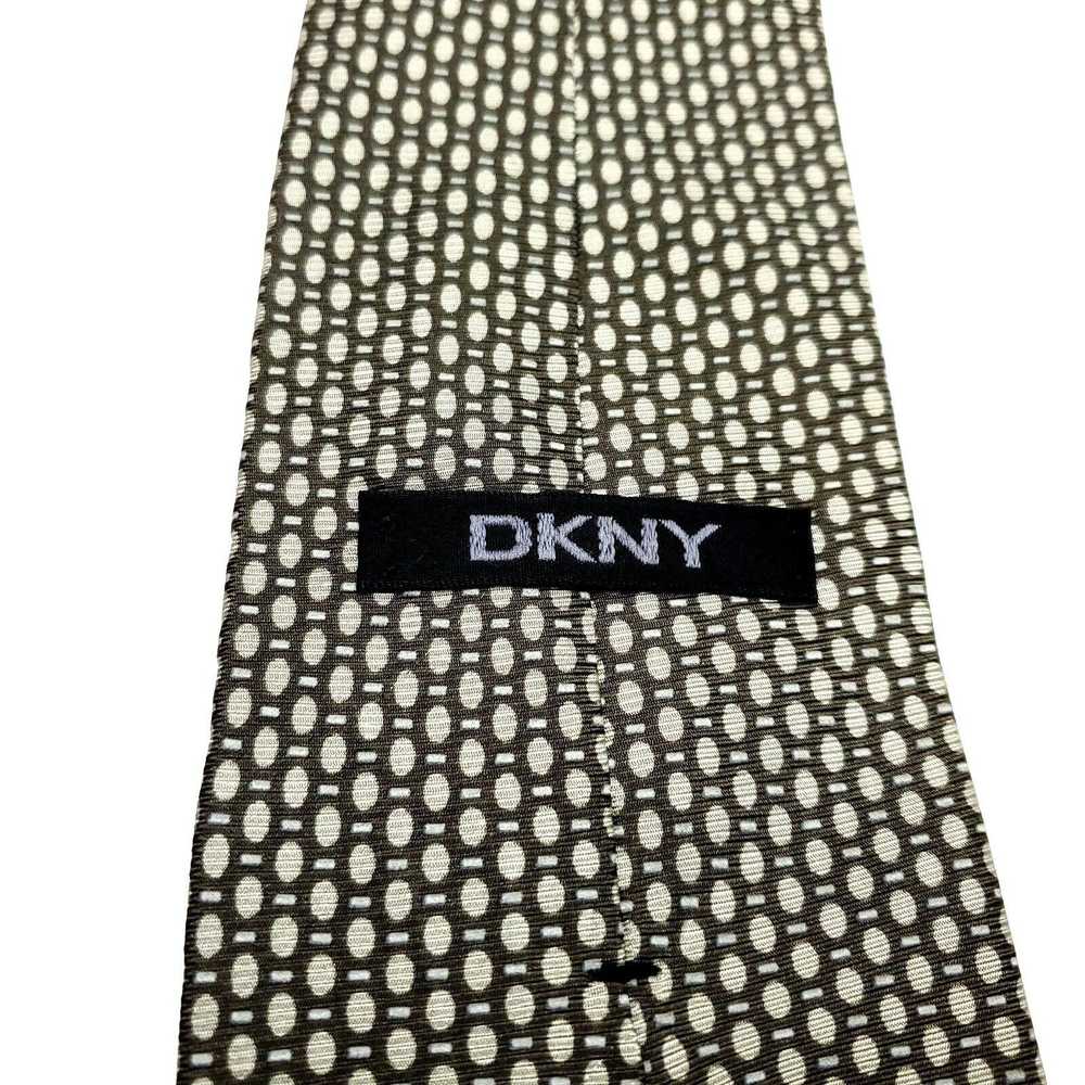 DKNY DKNY Silk Tie Green Print Geometric - image 3