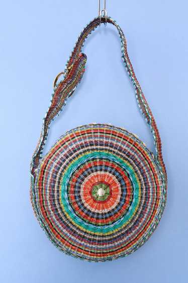 Rainbow Woven Circle Bag