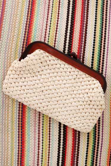 Ivory Raffia Clutch