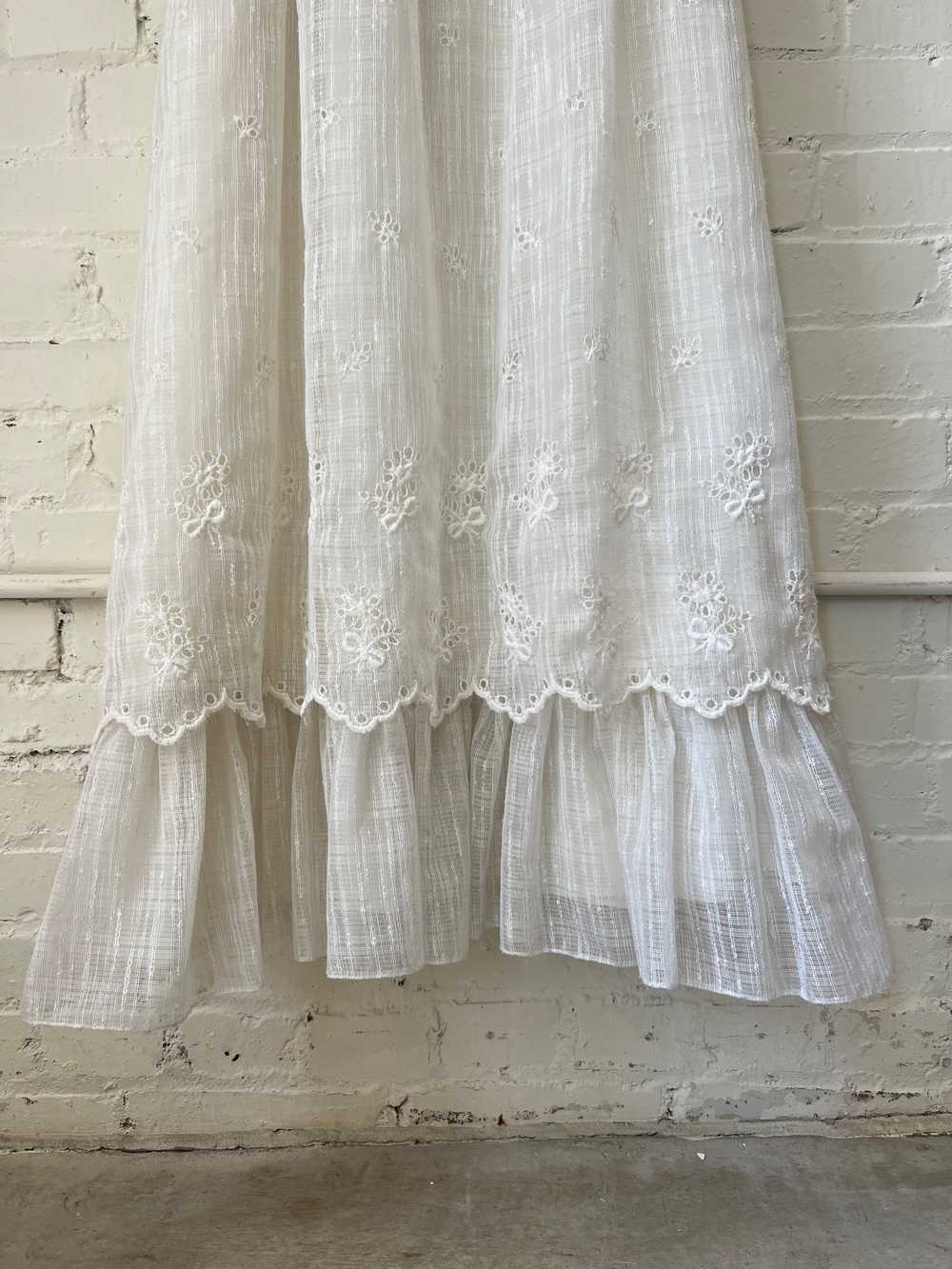 Vintage White Gauze Gown, XS - image 11