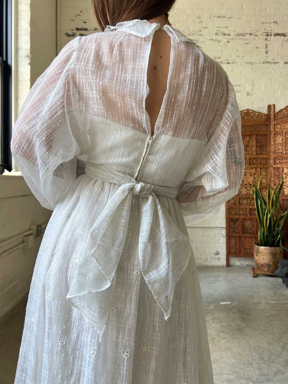 Vintage White Gauze Gown, XS - image 2