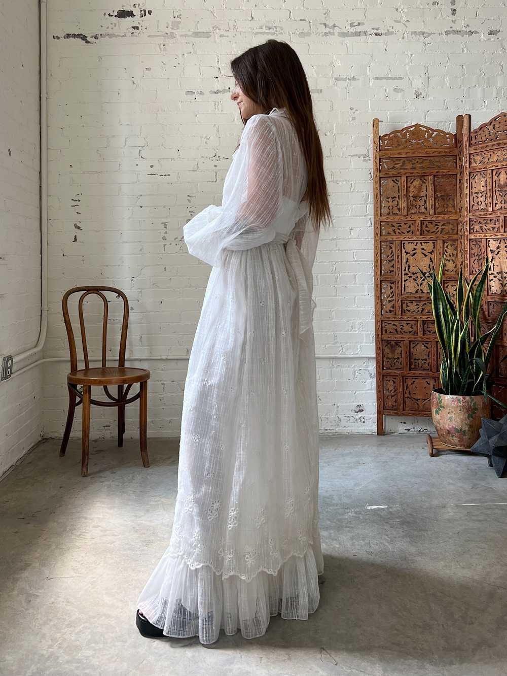 Vintage White Gauze Gown, XS - image 4