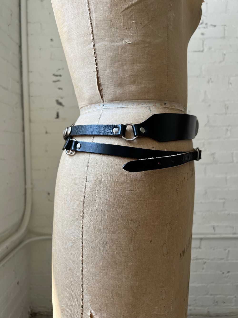 Vintage Double Wrap Studded Leather Belt, 29"-34" - image 5