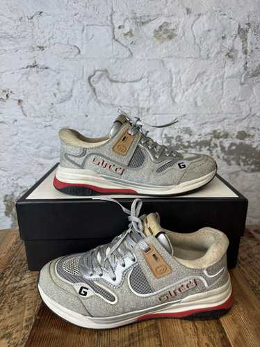 Gucci Gucci Ultrapace Silver Low Top Sneaker Size 