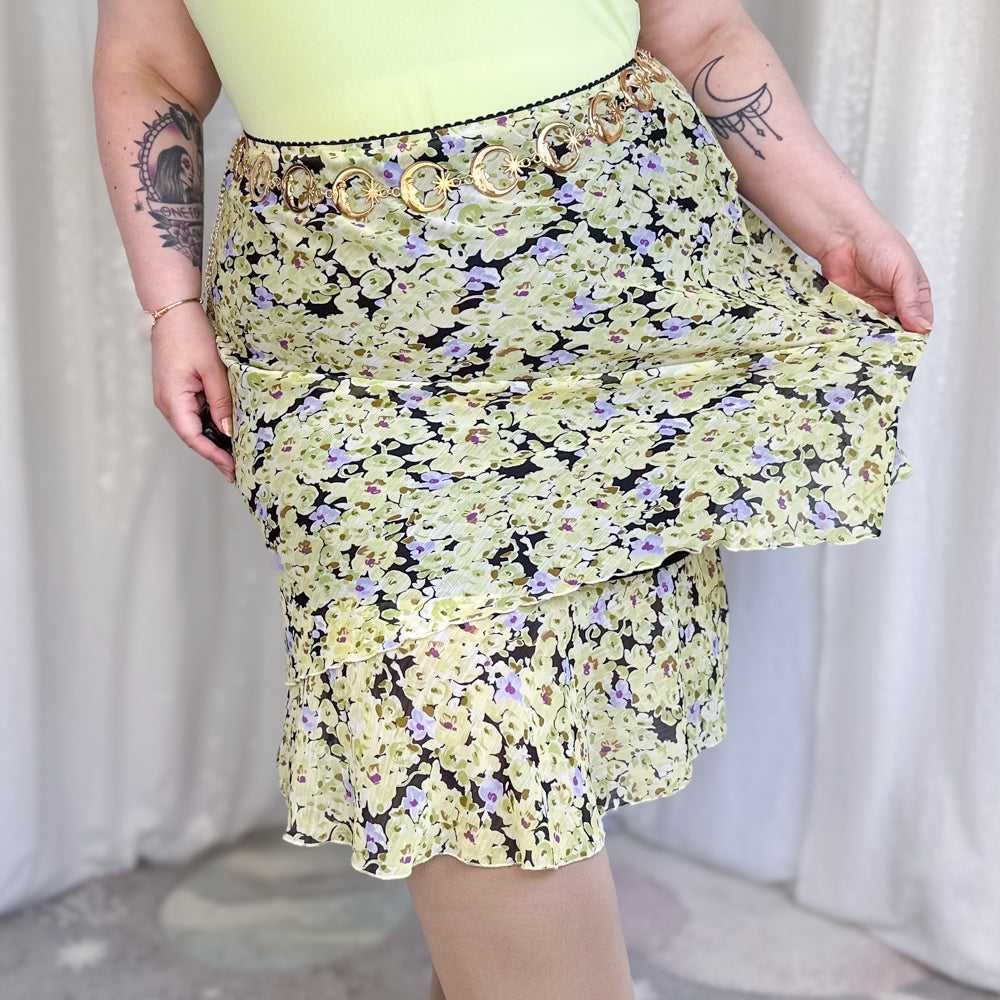 chartreuse blooms skirt - image 4