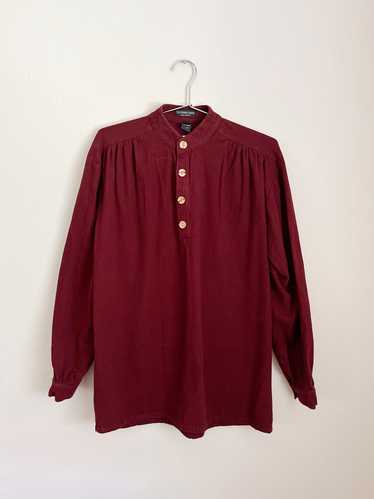 J Peterman Company Maroon Henley Shirt (S) | Used,