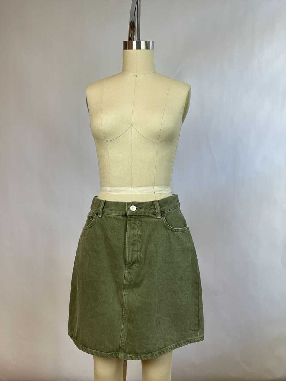 Wood Wood Green Denim Skirt (38) | Used, Secondha… - image 1