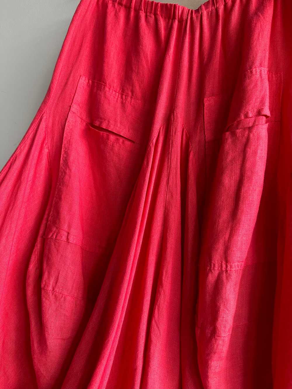 Linen Coral Balloon Pocket Skirt - Made in Italy - image 4