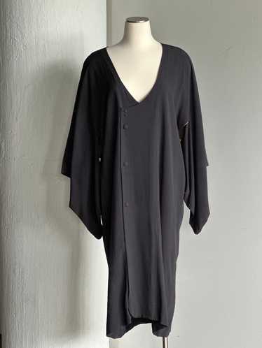 Vintage Charcoal Grey Silk Kimono