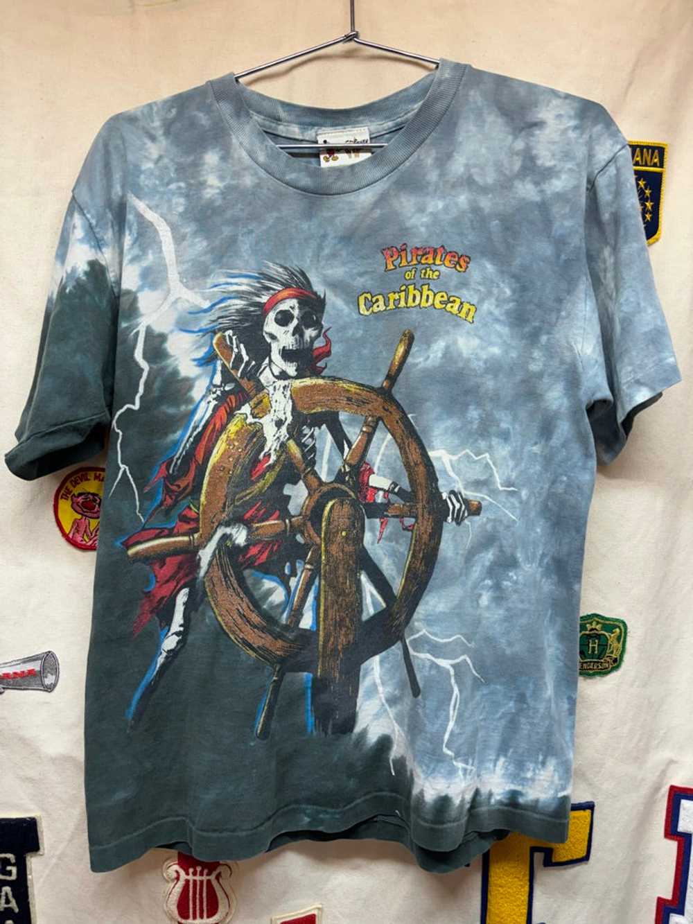 Vintage Pirates of Caribbean Ride Tie Dye Disney … - image 1