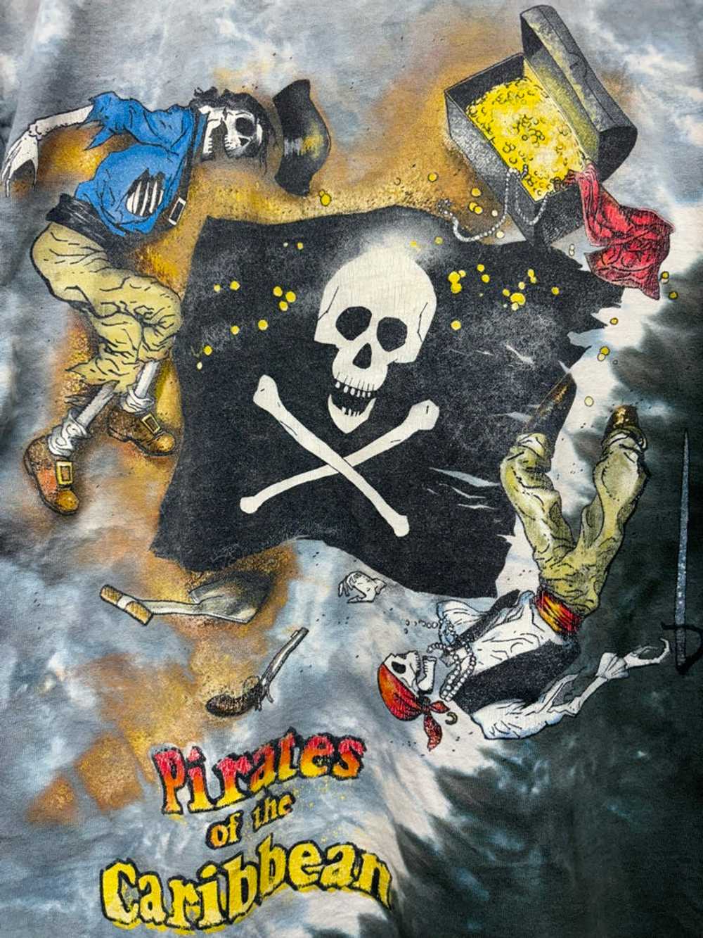 Vintage Pirates of Caribbean Ride Tie Dye Disney … - image 5