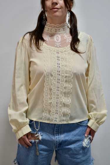 Illusion Lace Cream Blouse - image 1