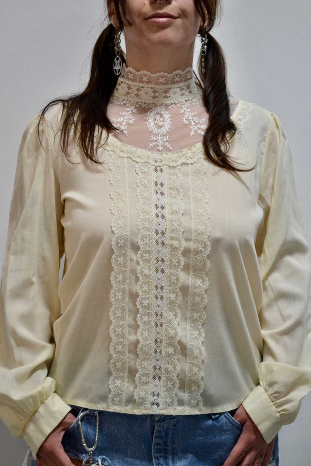 Illusion Lace Cream Blouse - image 2