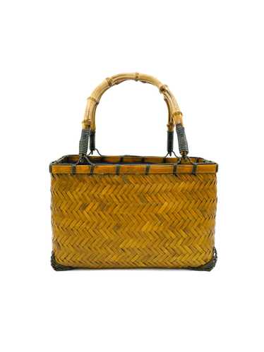 Mini Bamboo Handle Basket Bag