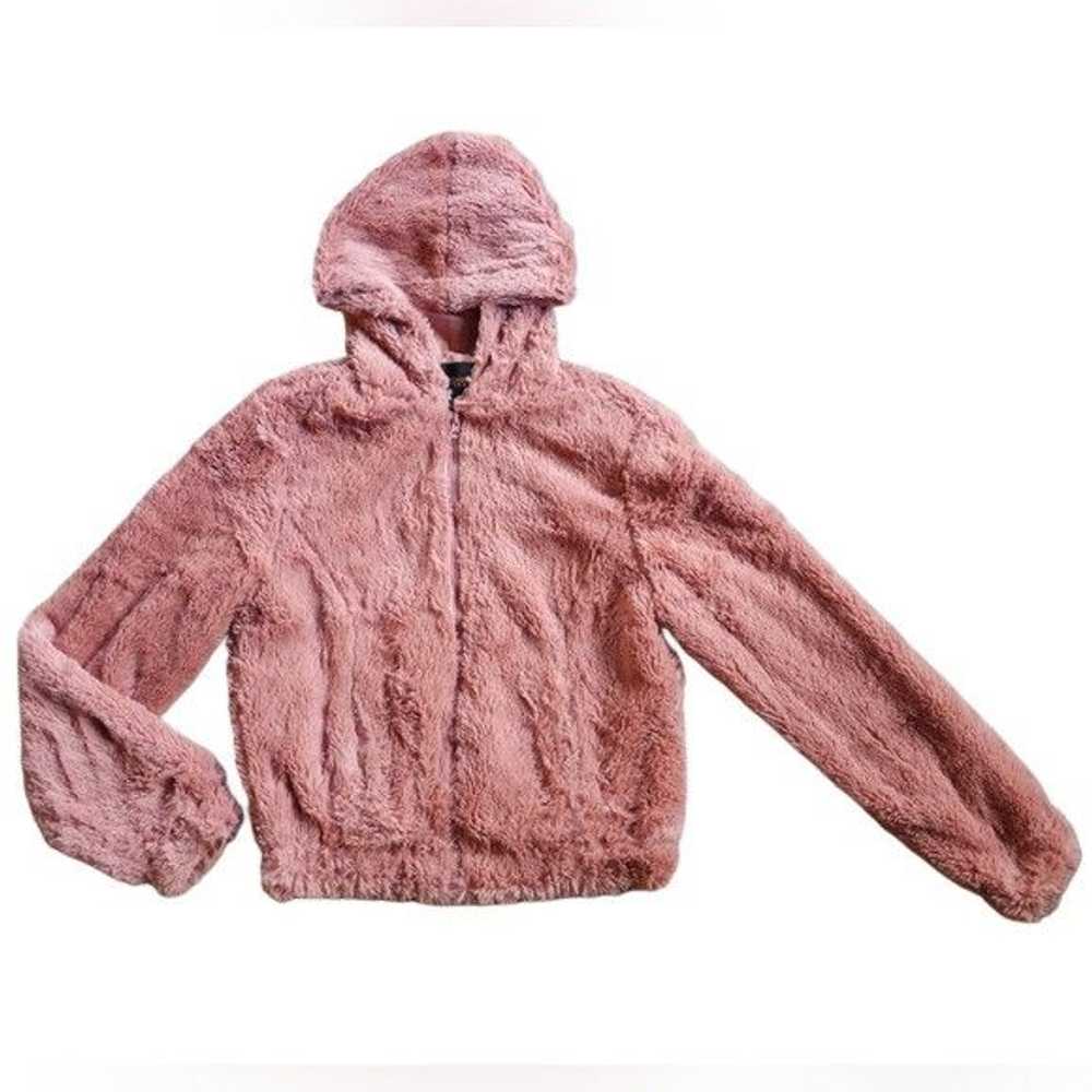 Other AMBIANCE Outerwear Pink Fluffy Zip Front Ho… - image 1