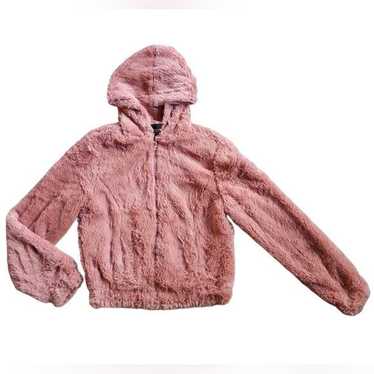 Other AMBIANCE Outerwear Pink Fluffy Zip Front Ho… - image 1