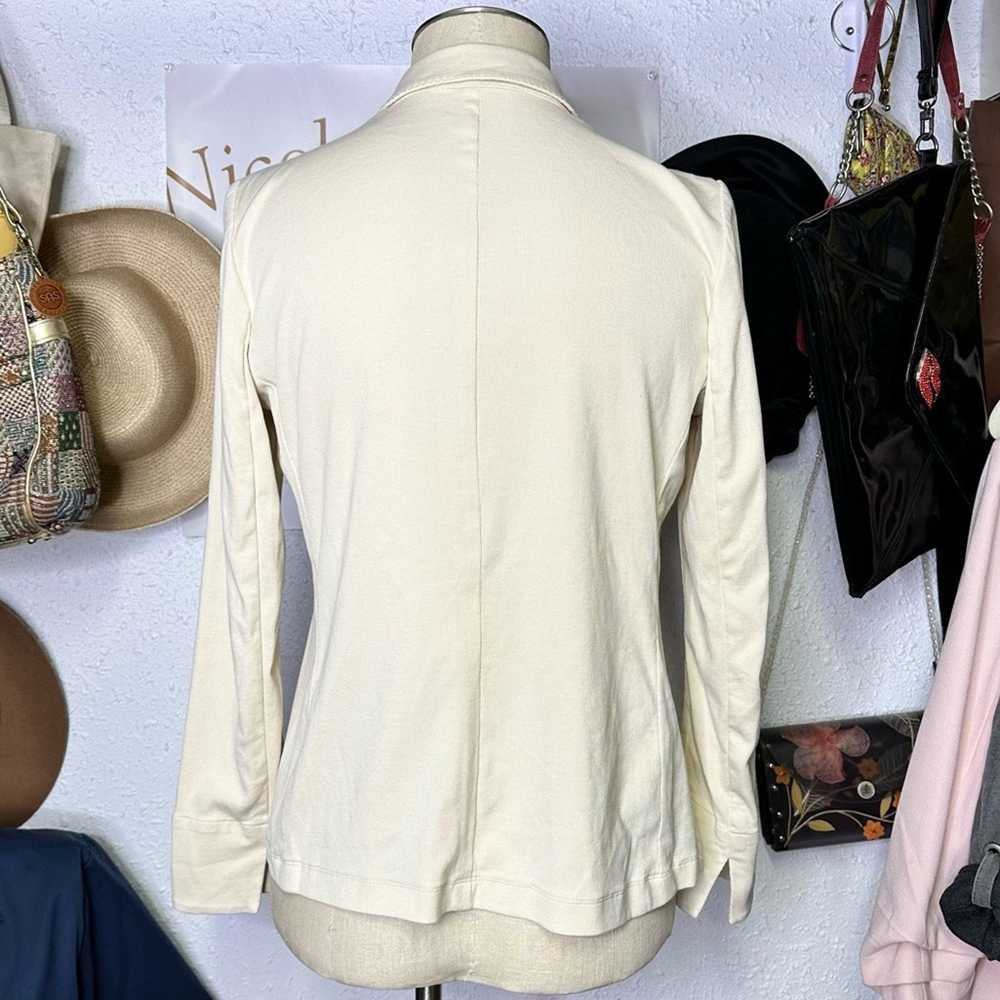 Unkwn 1755. Carlisle Cotton Beige Knit Blazer Siz… - image 3