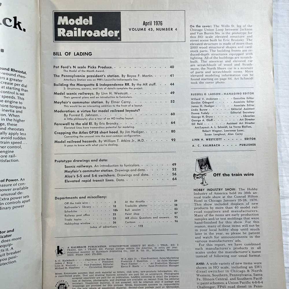 Other Model Railroader Magazine Back Issue u Apri… - image 3