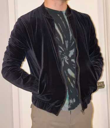 H&M H&M Navy Velour Bomber Jacket