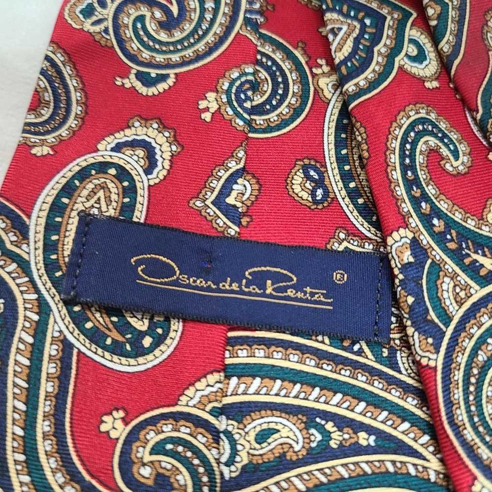 Oscar De La Renta Oscar De La Renta Red Paisley S… - image 4