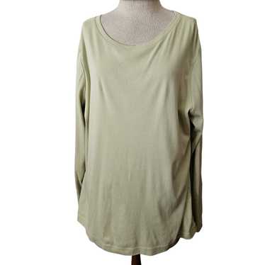 Eddie Bauer Eddie Bauer Light Green Crew Neck Lon… - image 1