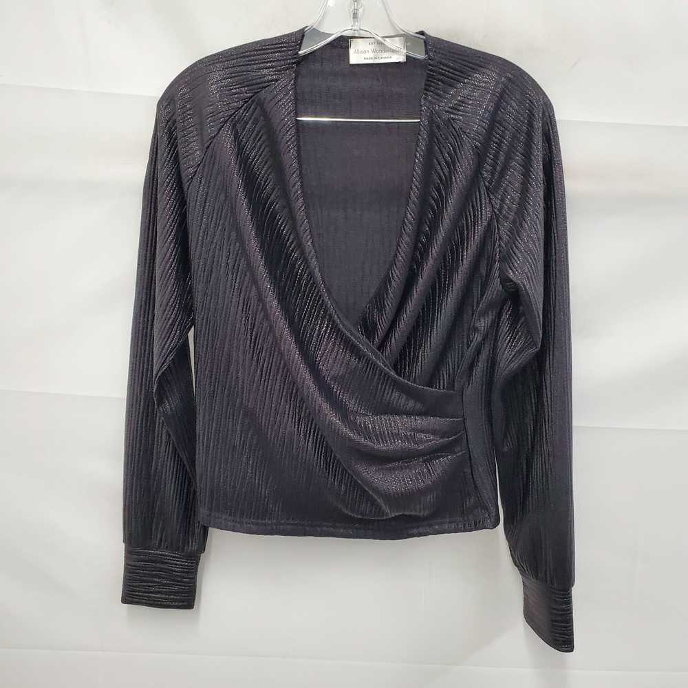 Allison Wonderland WM's Black Surplice Shiny Wrap… - image 1