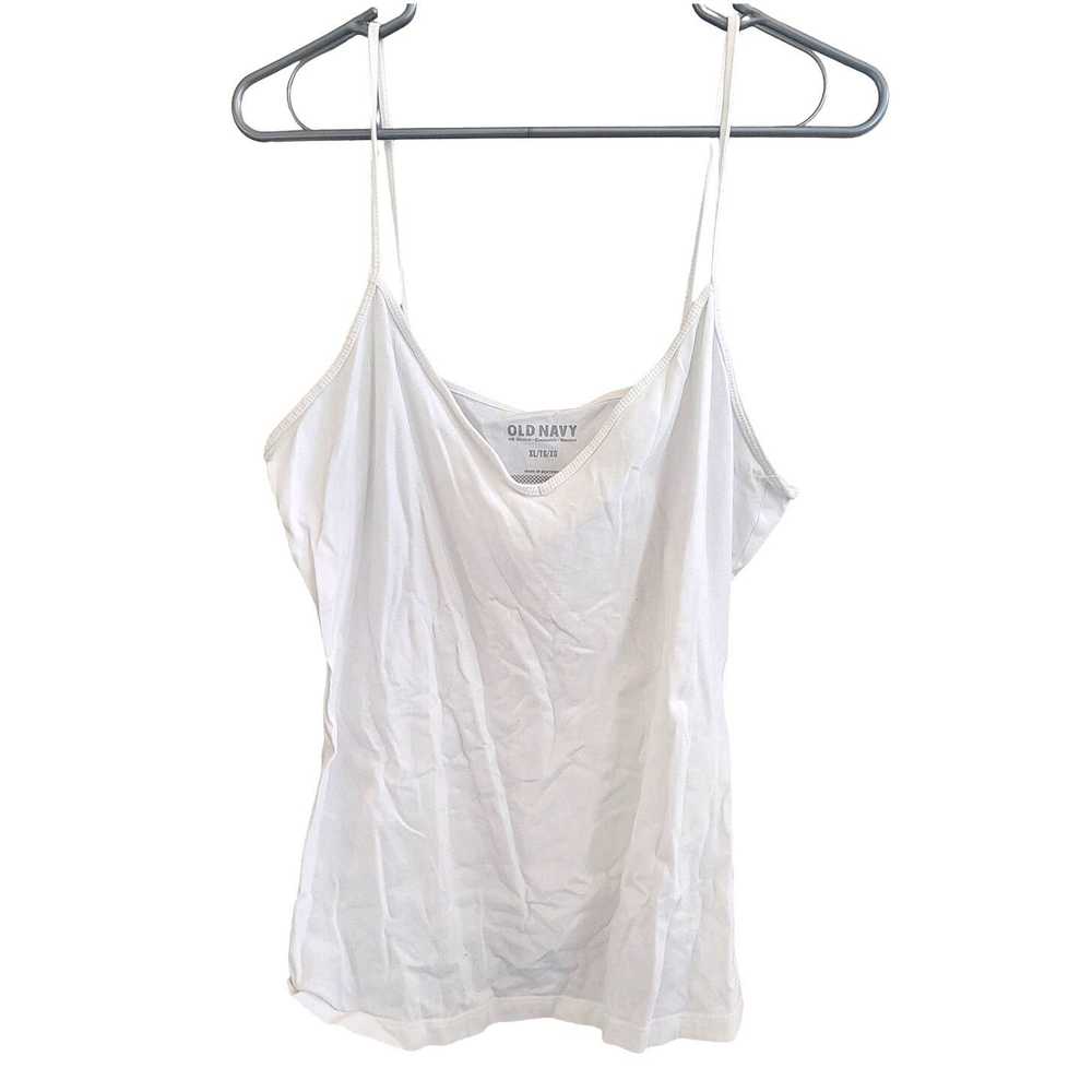 Old Navy Old Navy White V Neck Basic Cami Tank To… - image 1