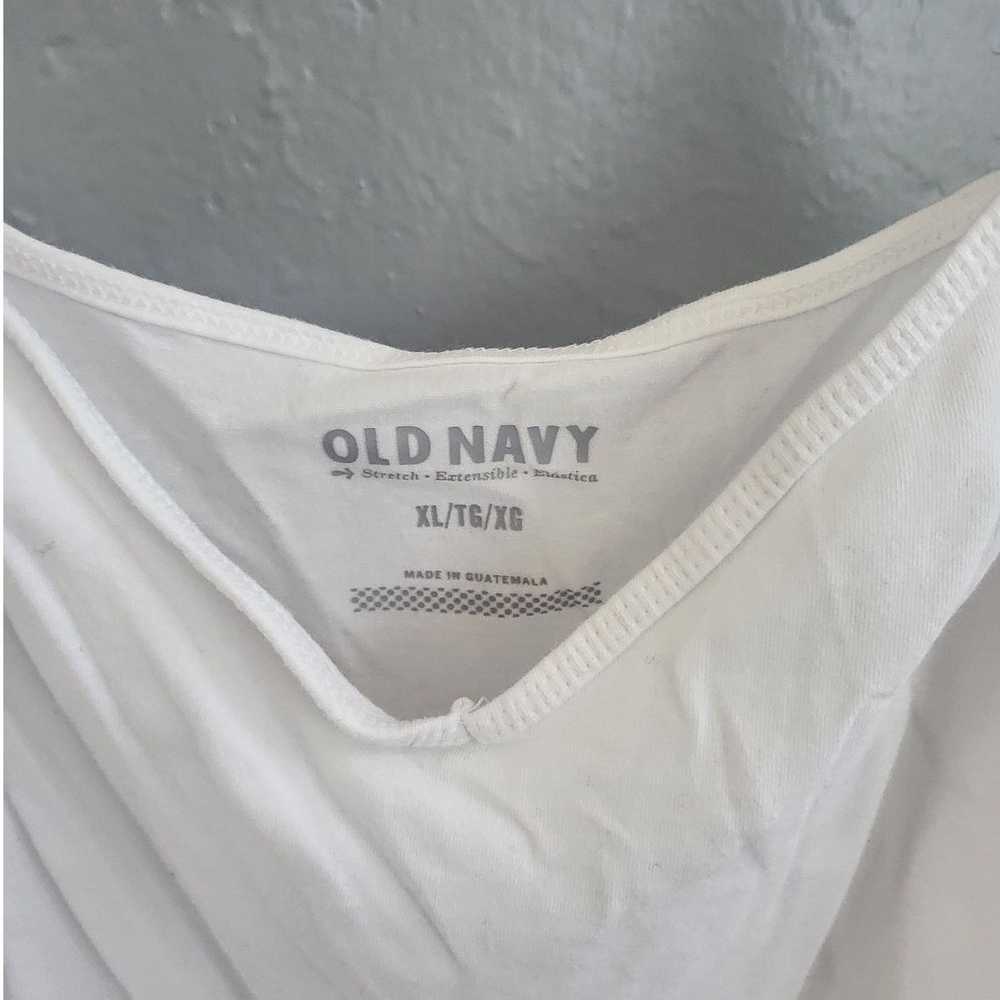 Old Navy Old Navy White V Neck Basic Cami Tank To… - image 2