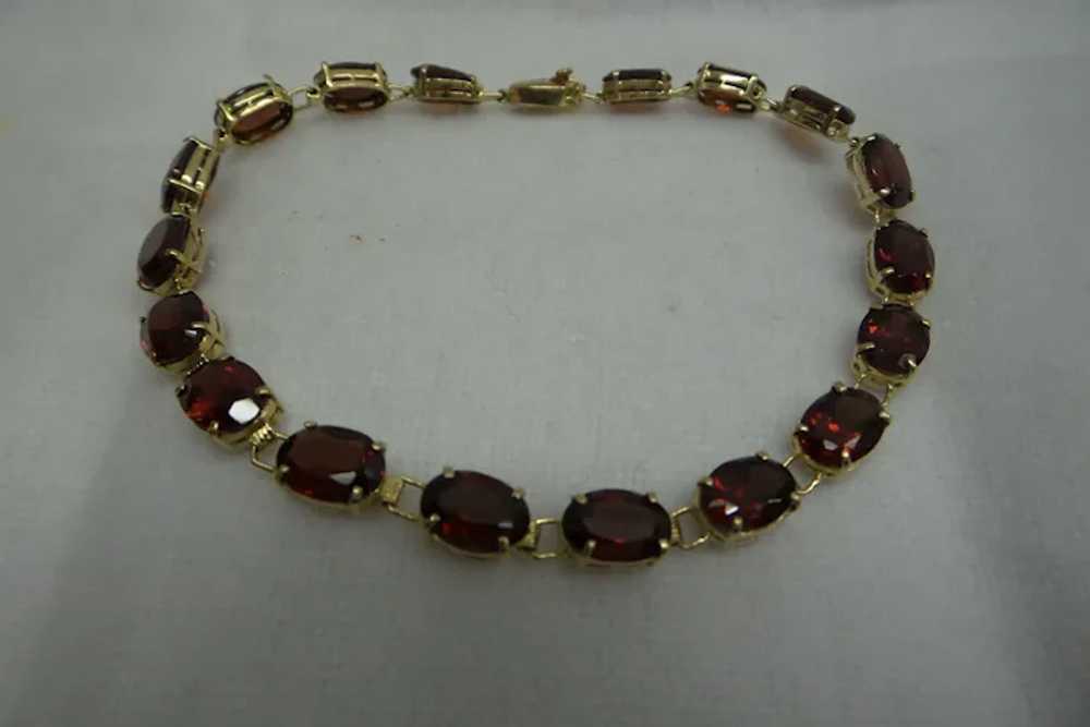 Very Nice Solid 14kt Large Natural 14 Oval Garnet… - image 5