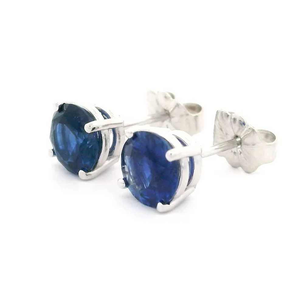 New Solid 14k White Gold 1.80ctw Royal Blue Sapph… - image 3