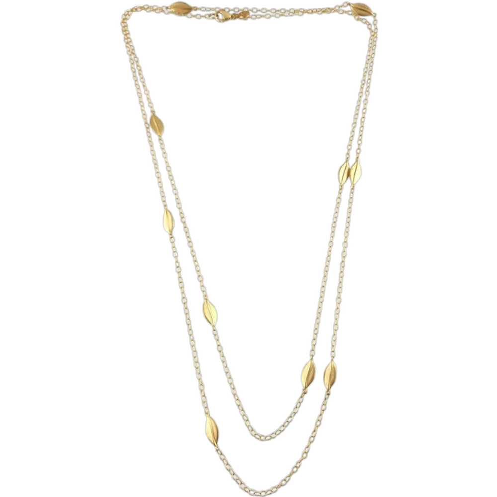 Carelle 18 Karat Yellow Gold Leaf Necklace 44" #1… - image 1