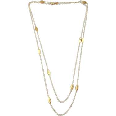 Carelle 18 Karat Yellow Gold Leaf Necklace 44" #1… - image 1