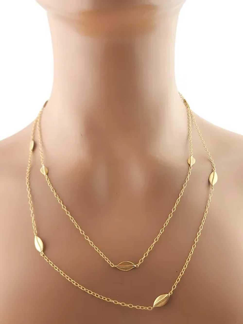 Carelle 18 Karat Yellow Gold Leaf Necklace 44" #1… - image 7