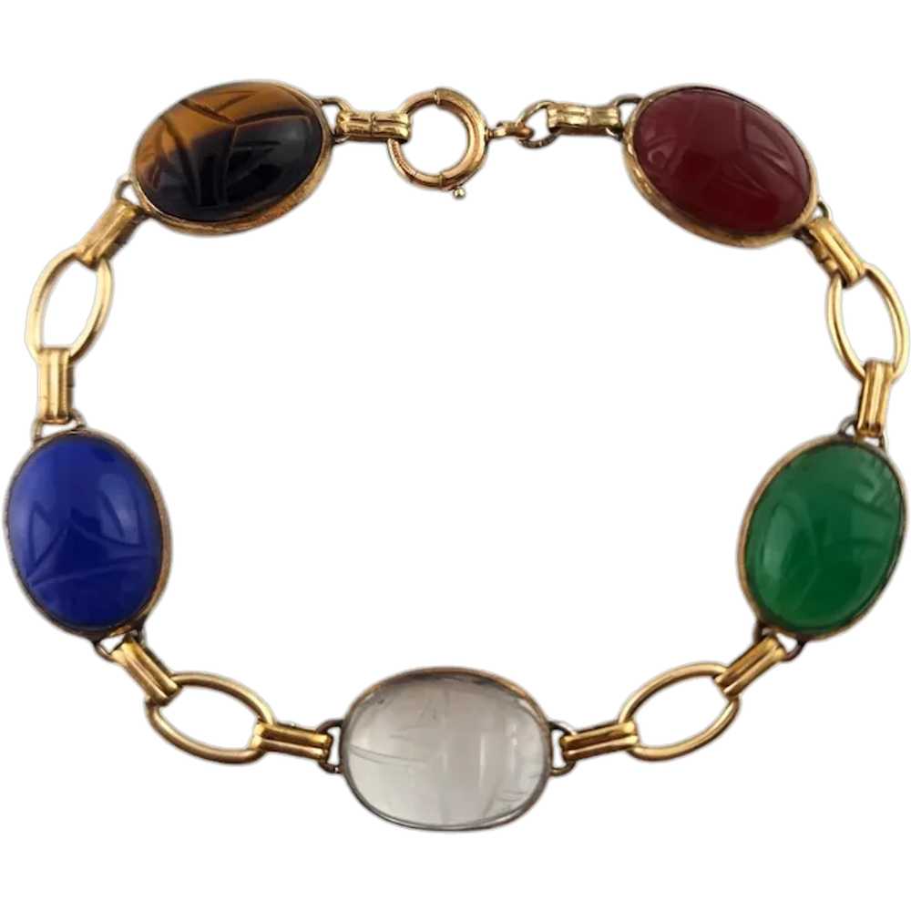 12 Karat Gold Filled Scarab Bracelet #18566 - image 1