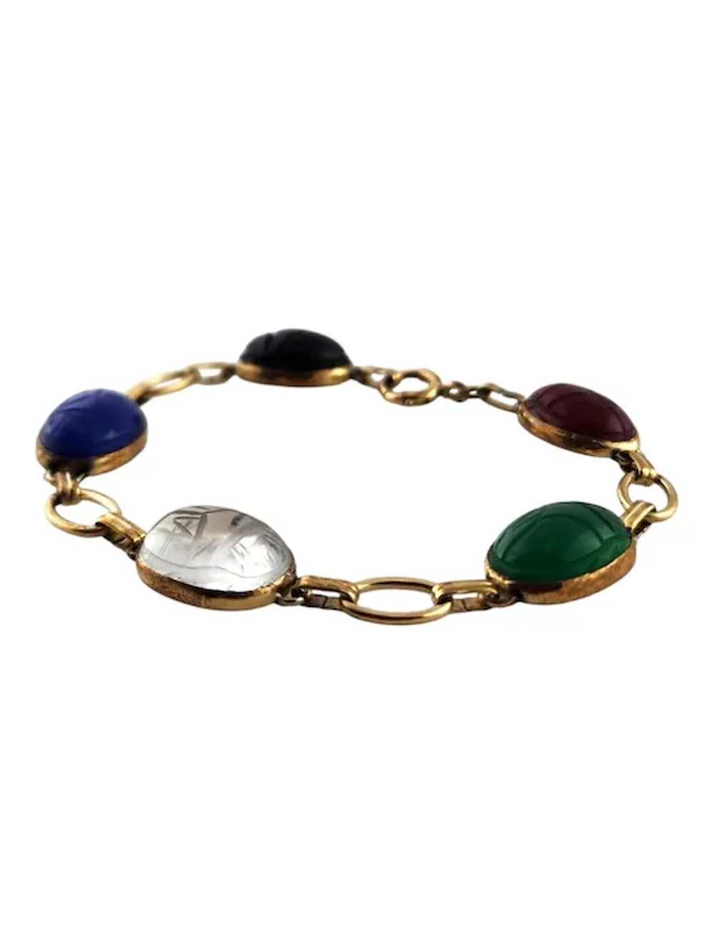 12 Karat Gold Filled Scarab Bracelet #18566 - image 3