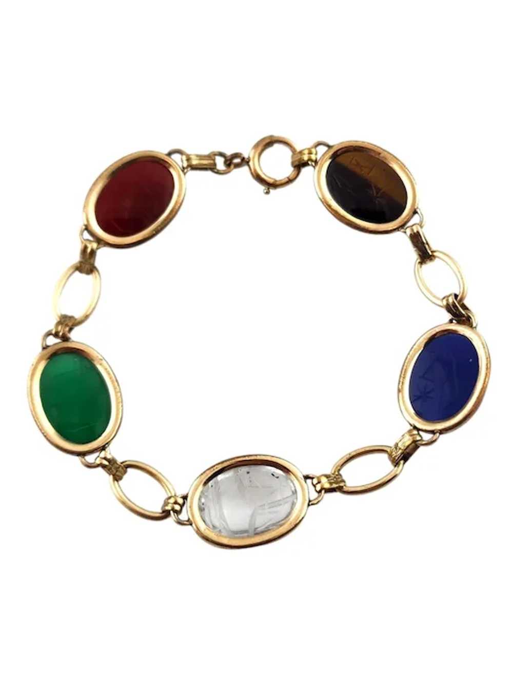 12 Karat Gold Filled Scarab Bracelet #18566 - image 4