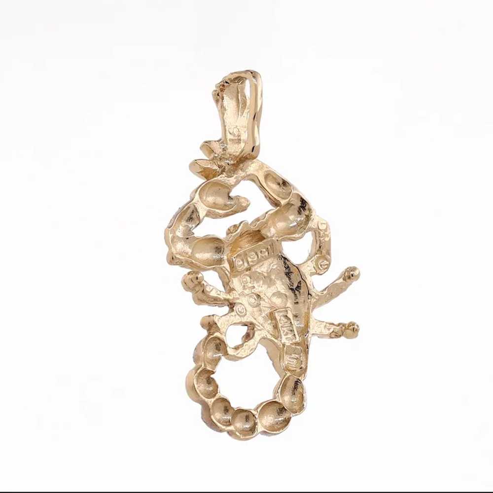 Scorpion Charm Pendant 14K Two-Tone Gold Diamond … - image 4