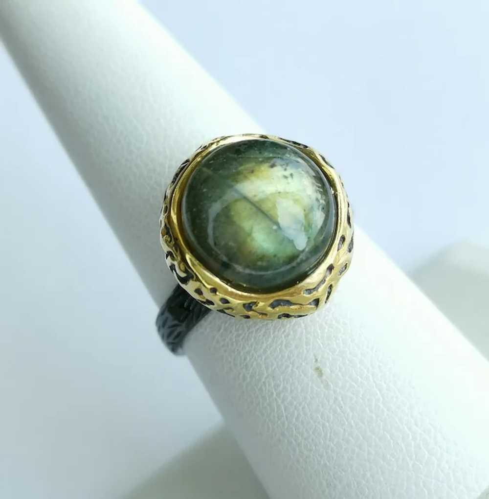 Canadian Green Labradorite Ring in Sterling Silve… - image 10