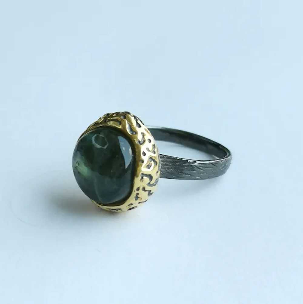 Canadian Green Labradorite Ring in Sterling Silve… - image 2