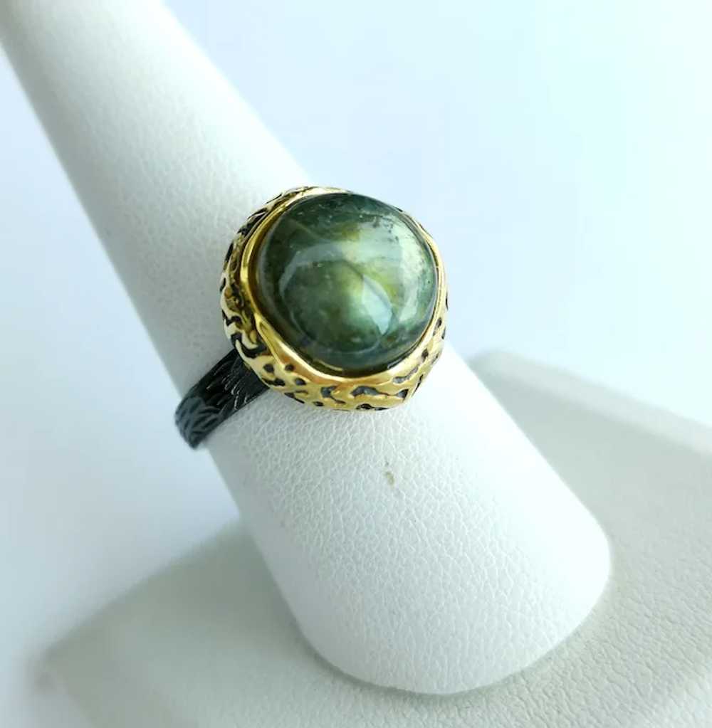 Canadian Green Labradorite Ring in Sterling Silve… - image 4