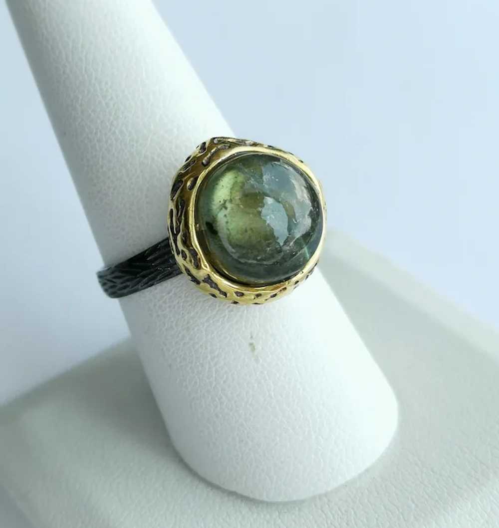 Canadian Green Labradorite Ring in Sterling Silve… - image 6