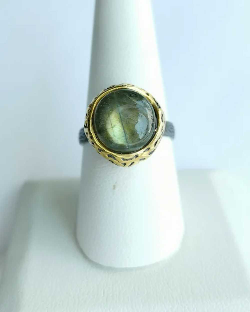 Canadian Green Labradorite Ring in Sterling Silve… - image 7