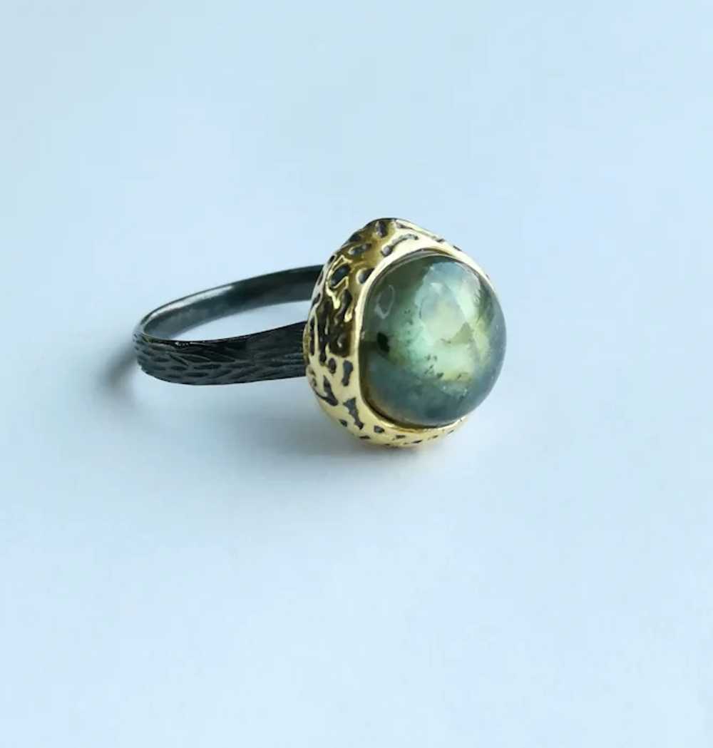 Canadian Green Labradorite Ring in Sterling Silve… - image 8