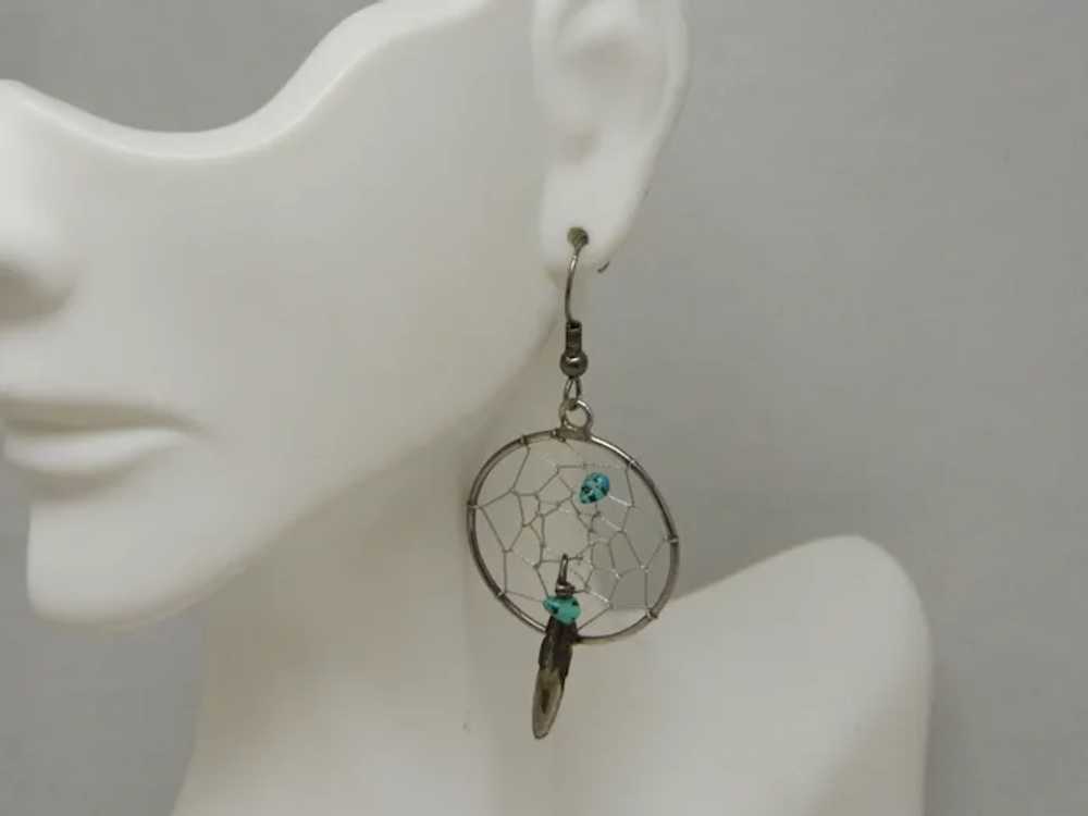 VTG .Sterling Silver Turquoise Navajo Dream Catch… - image 3