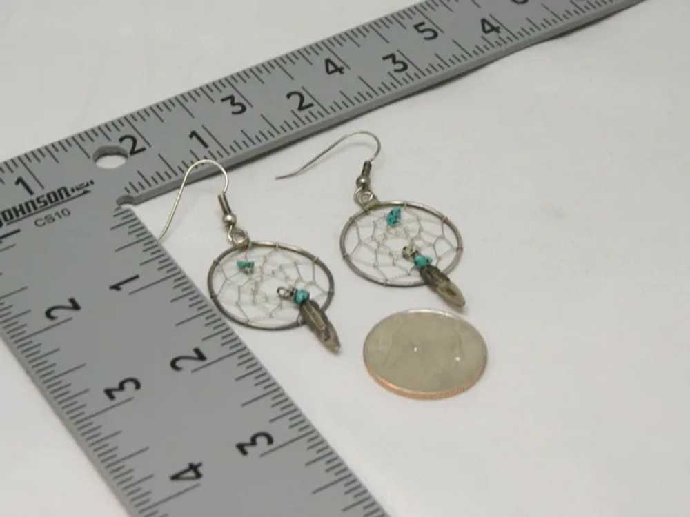 VTG .Sterling Silver Turquoise Navajo Dream Catch… - image 4