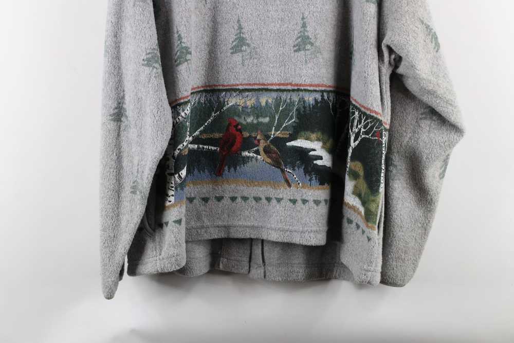 Vintage Vintage 90s Bird Nature Fleece Cardigan S… - image 11